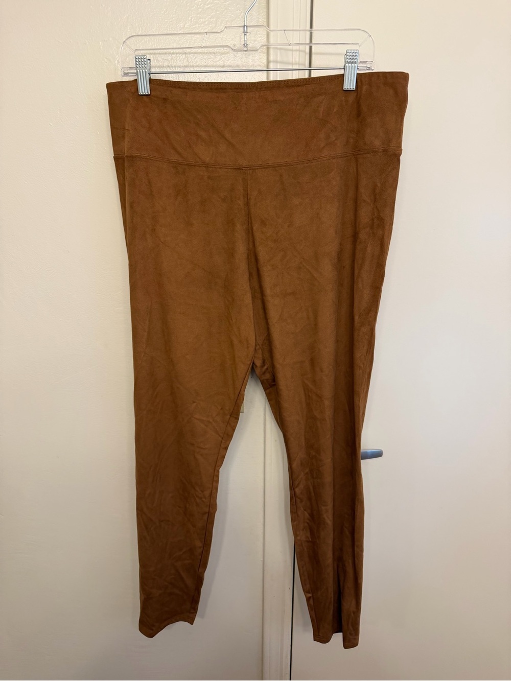 Soft Surroundings Brown Faux Suede Leggings Pull On Size Large